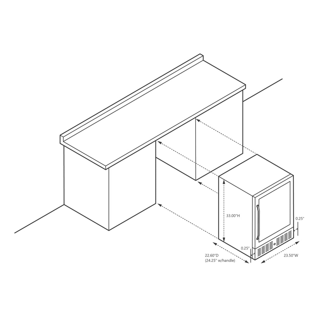 Newair 24” Built-in 177 Can Beverage Fridge in Stainless Steel with Triple-Pane Glass
