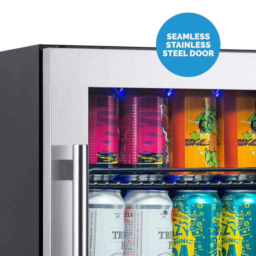Newair 15” Premium Built-in Dual Zone 9 Bottle and 48 Can Wine and Beverage Fridge in Stainless Steel with SplitShelf™