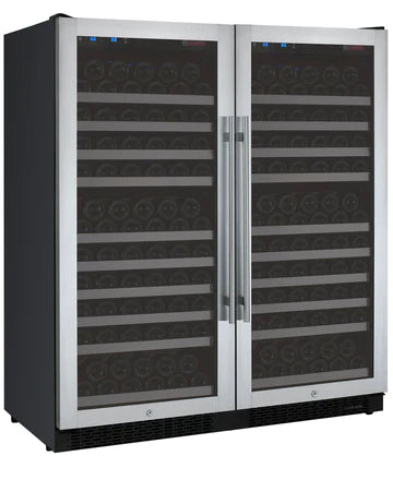 Allavino 47" Wide FlexCount II Tru-Vino 256 Bottle Dual Zone Stainless Steel Side-by-Side Wine Refrigerator