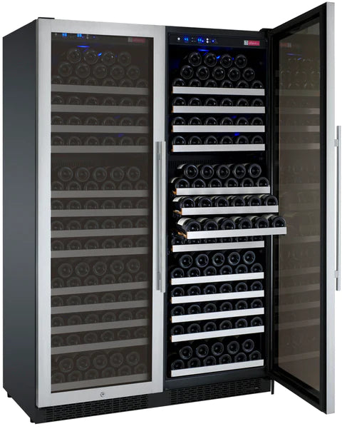 Allavino 47" Wide FlexCount II Tru-Vino 354 Bottle Dual Zone Stainless Steel Side-by-Side Wine Refrigerator