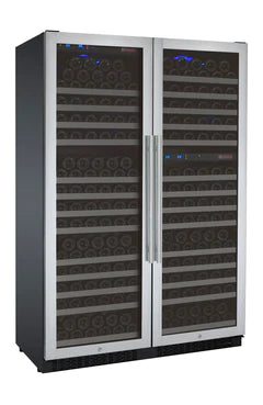 Allavino 47" Wide FlexCount II Tru-Vino 349 Bottle Three Zone Stainless Steel Side-by-Side Wine Refrigerator