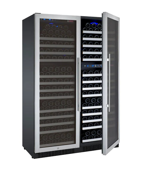 Allavino 47" Wide FlexCount II Tru-Vino 349 Bottle Three Zone Stainless Steel Side-by-Side Wine Refrigerator