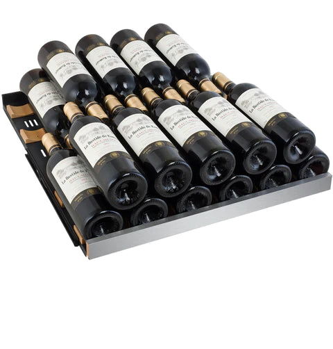 Allavino 47" Wide FlexCount II Tru-Vino 349 Bottle Three Zone Stainless Steel Side-by-Side Wine Refrigerator