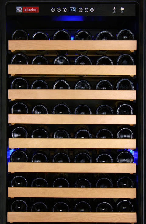 Allavino 24" Wide FlexCount Classic II Tru-Vino 174 Bottle Single Zone Stainless Steel Left Hinge Wine Refrigerator