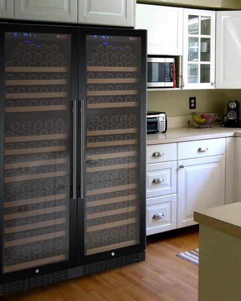 Allavino 47" Wide FlexCount II Tru-Vino 354 Bottle Dual Zone Black Side-by-Side Wine Refrigerator