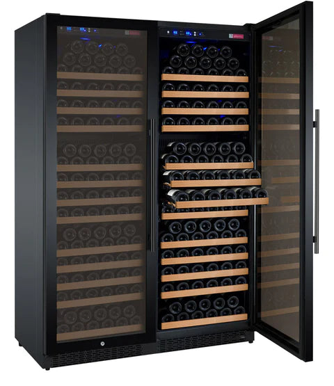 Allavino 47" Wide FlexCount II Tru-Vino 354 Bottle Dual Zone Black Side-by-Side Wine Refrigerator
