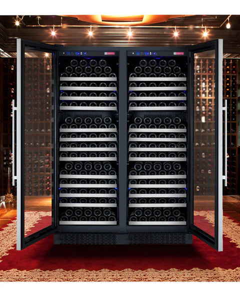 Allavino 47" Wide FlexCount II Tru-Vino 354 Bottle Dual Zone Stainless Steel Side-by-Side Wine Refrigerator