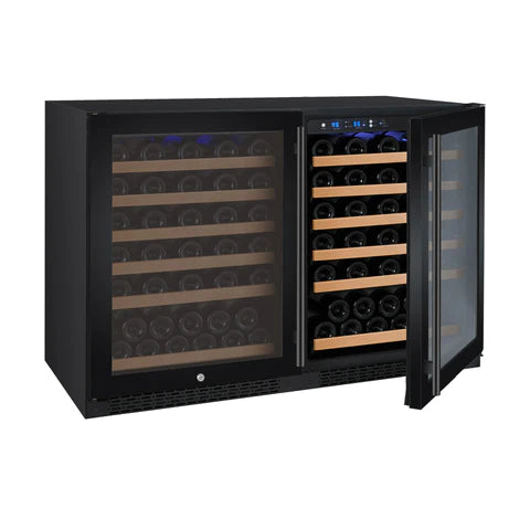 Allavino 47" Wide FlexCount II Tru-Vino 112 Bottle Dual Zone Black Side-by-Side Wine Refrigerator