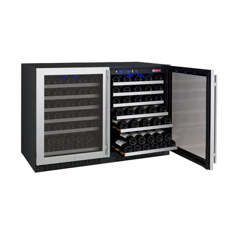 Allavino 47" Wide FlexCount II Tru-Vino 112 Bottle Dual-Zone Stainless Steel Side-by-Side Wine Refrigerator
