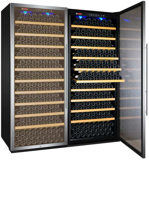 Allavino 63" Wide Vite II Tru-Vino 554 Bottle Dual Zone Stainless Steel Side-by-Side Wine Refrigerator