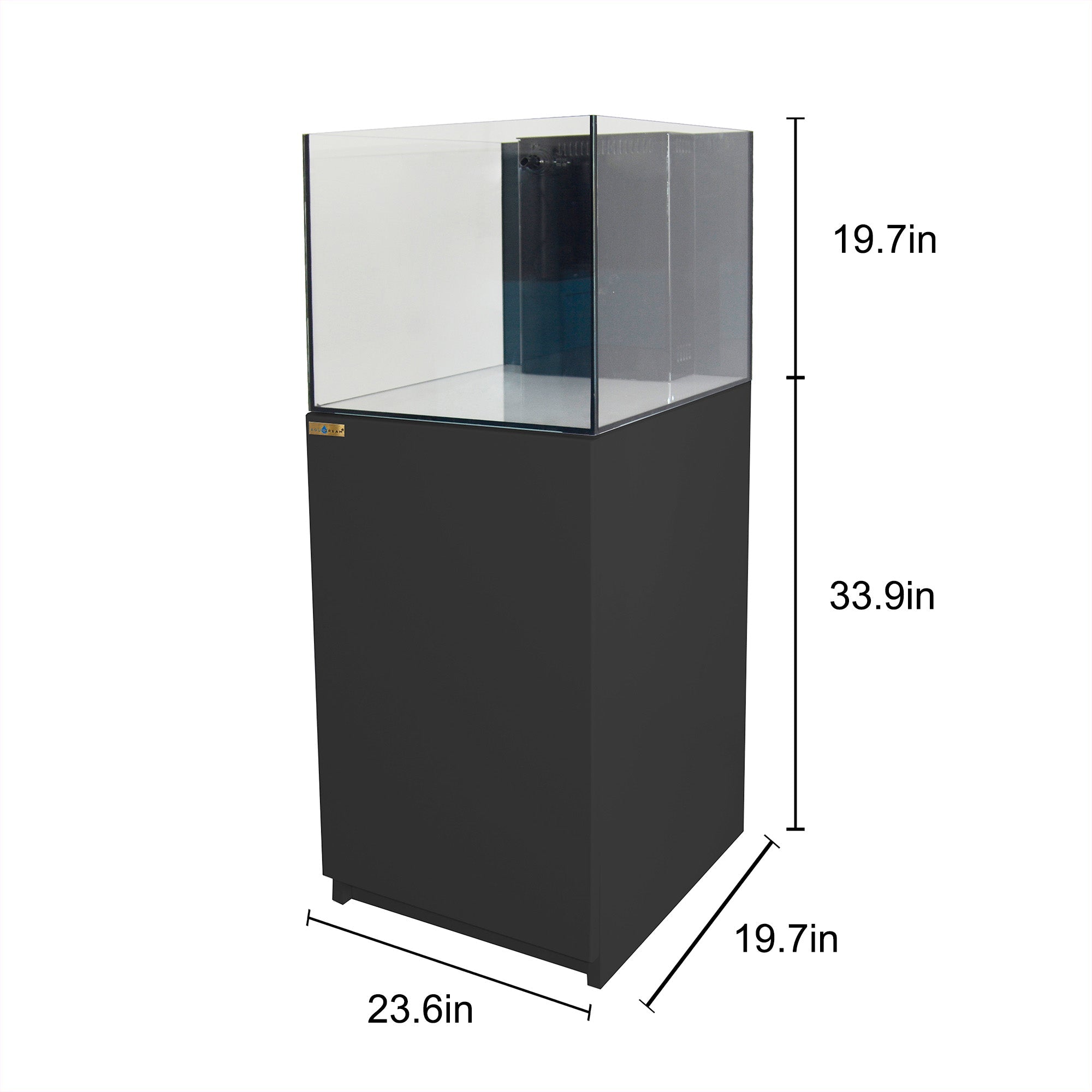 Aqua Dream 63 Gallon Coral Reef Aquarium Tank with Ultra Clear Glass and Built in Sump All Black REEF-600-BK