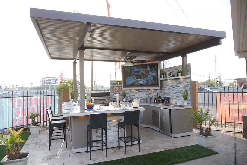 Kokomo Grills Best Outdoor Kitchen Bermuda BBQ Island with TV Bermuda