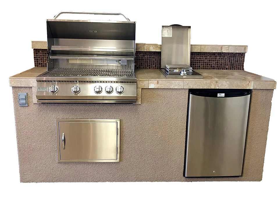 Kokomo Grills Bali 7'6" Island with Backsplash and Built In BBQ Grill BALI-NG
