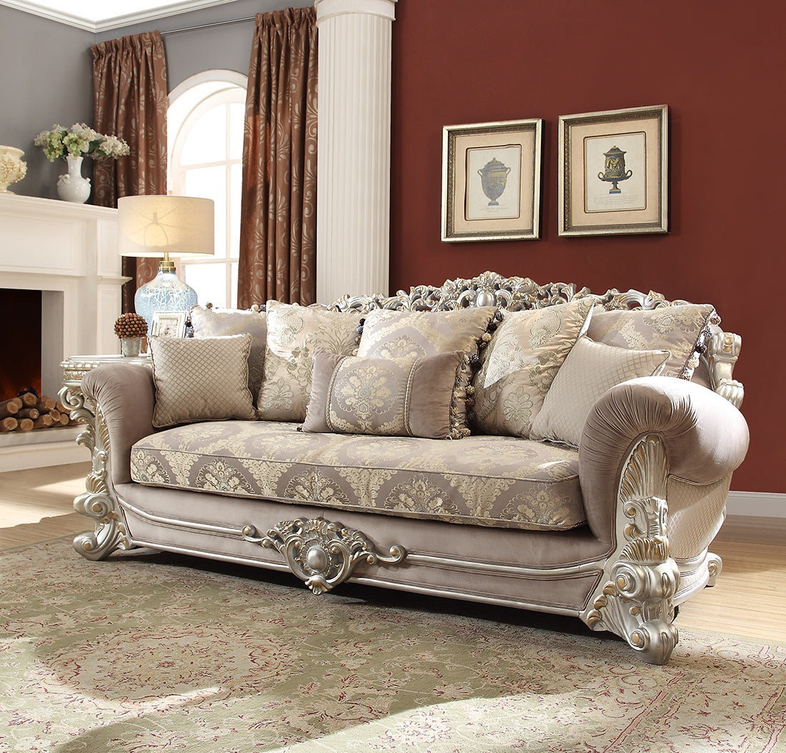Homey Design Metallic Silver Sofa Set HD-372 – 3PC