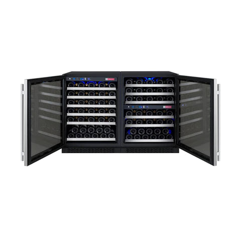 Allavino 47" Wide FlexCount II Tru-Vino 112 Bottle Three Zone Stainless Steel Side-by-Side Wine Refrigerator