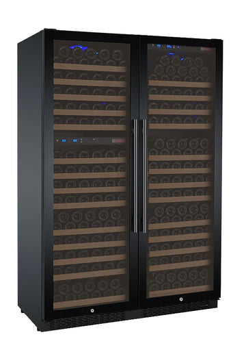 Allavino 47" Wide FlexCount II Tru-Vino 349 Bottle Three Zone Black Side-by-Side Wine Refrigerator
