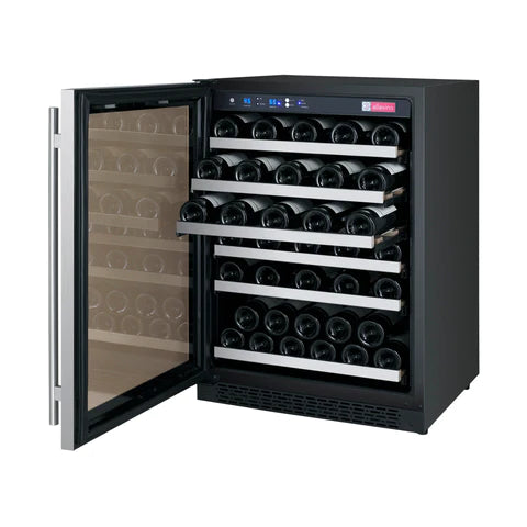 Allavino 24" Wide FlexCount II Tru-Vino 56 Bottle Single Zone Stainless Steel Left Hinge Wine Refrigerator