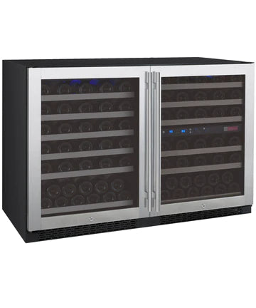 Allavino 47" Wide FlexCount II Tru-Vino 112 Bottle Three Zone Stainless Steel Side-by-Side Wine Refrigerator