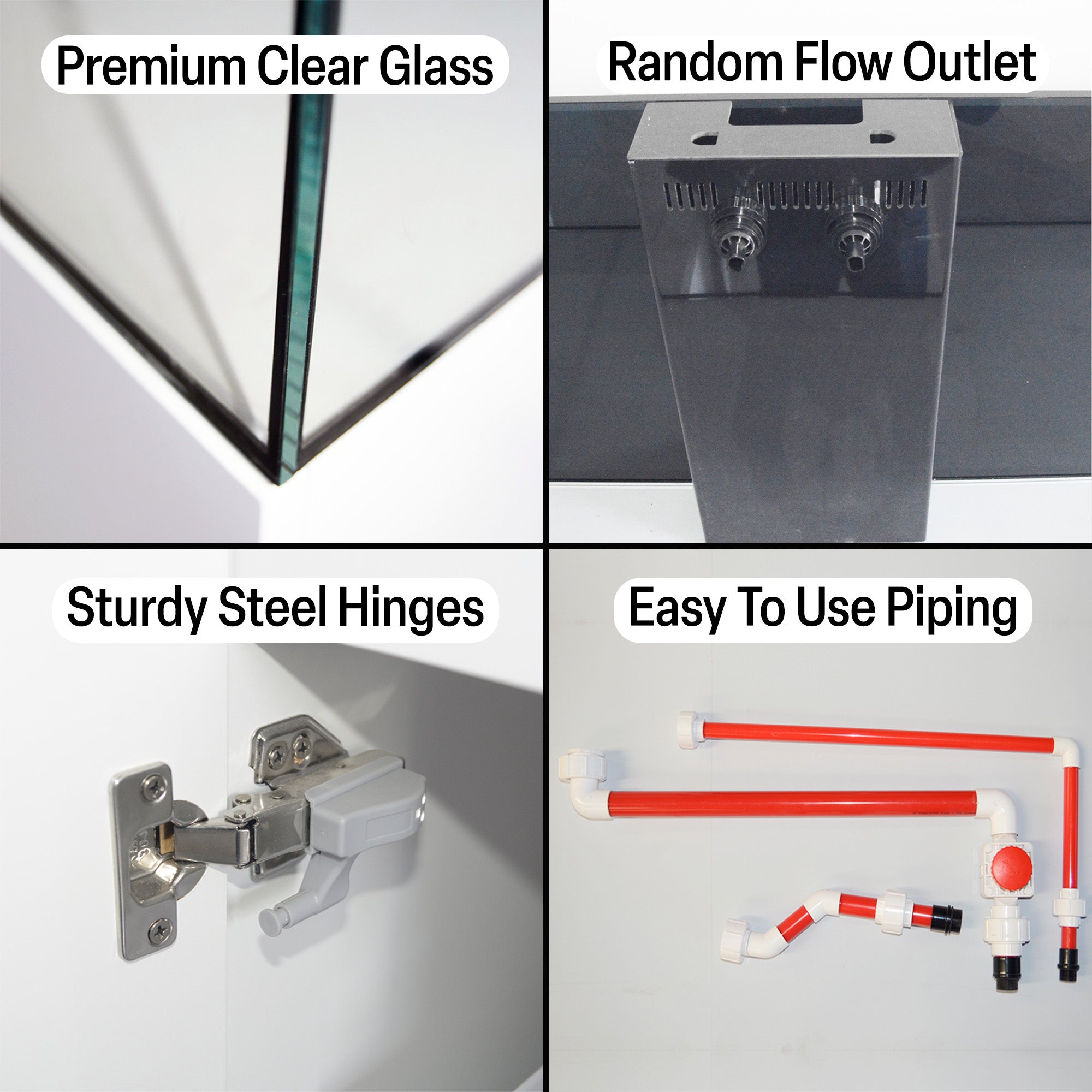 Aqua Dream 250 Gallon Coral Reef Aquarium Tank with Ultra Clear Glass and Built in Sump All Black REEF-2000-BK