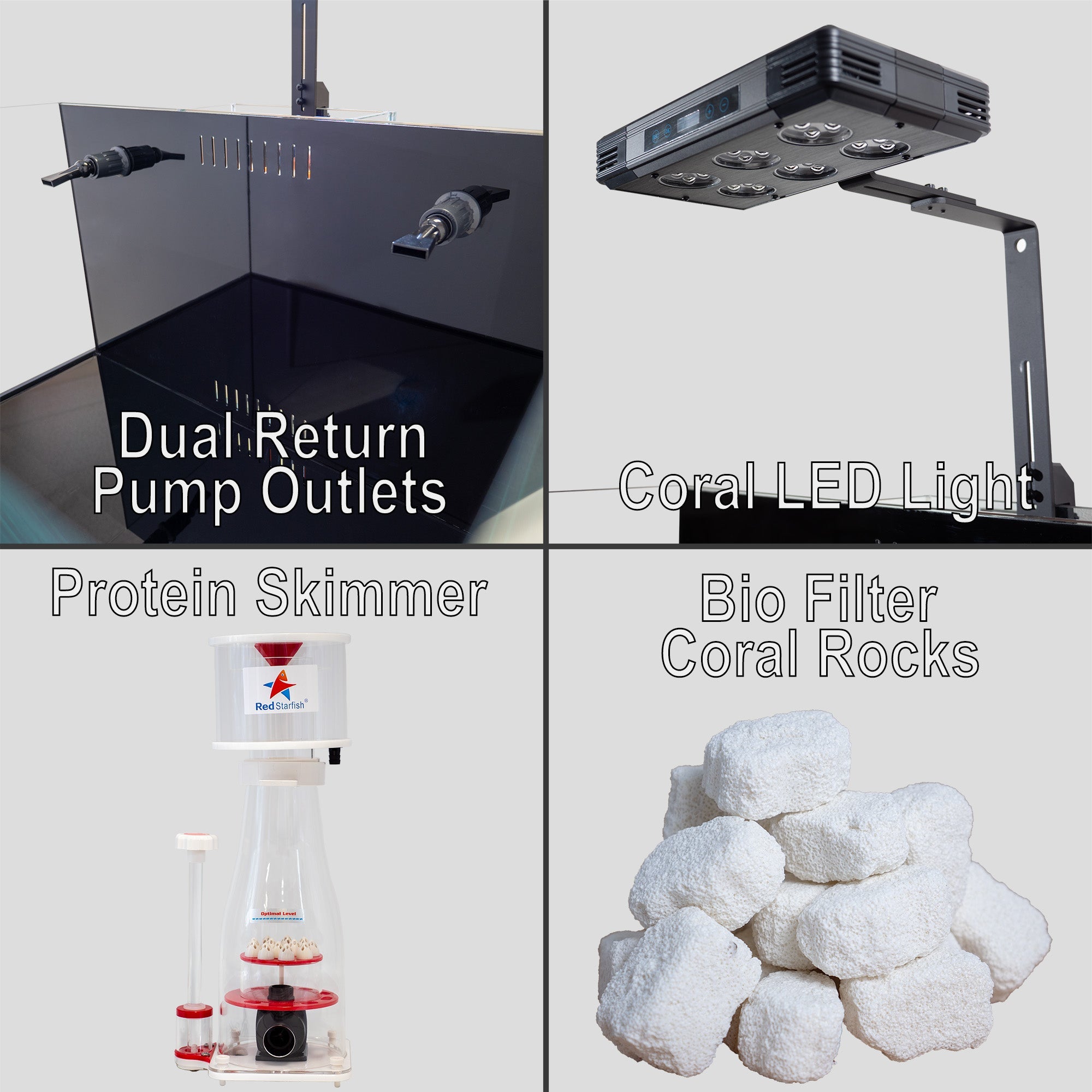 Aqua Dream Coral Reef Aquarium 50 Gallon Tempered Glass Fish Tank Complete Set REEF-860-ABK