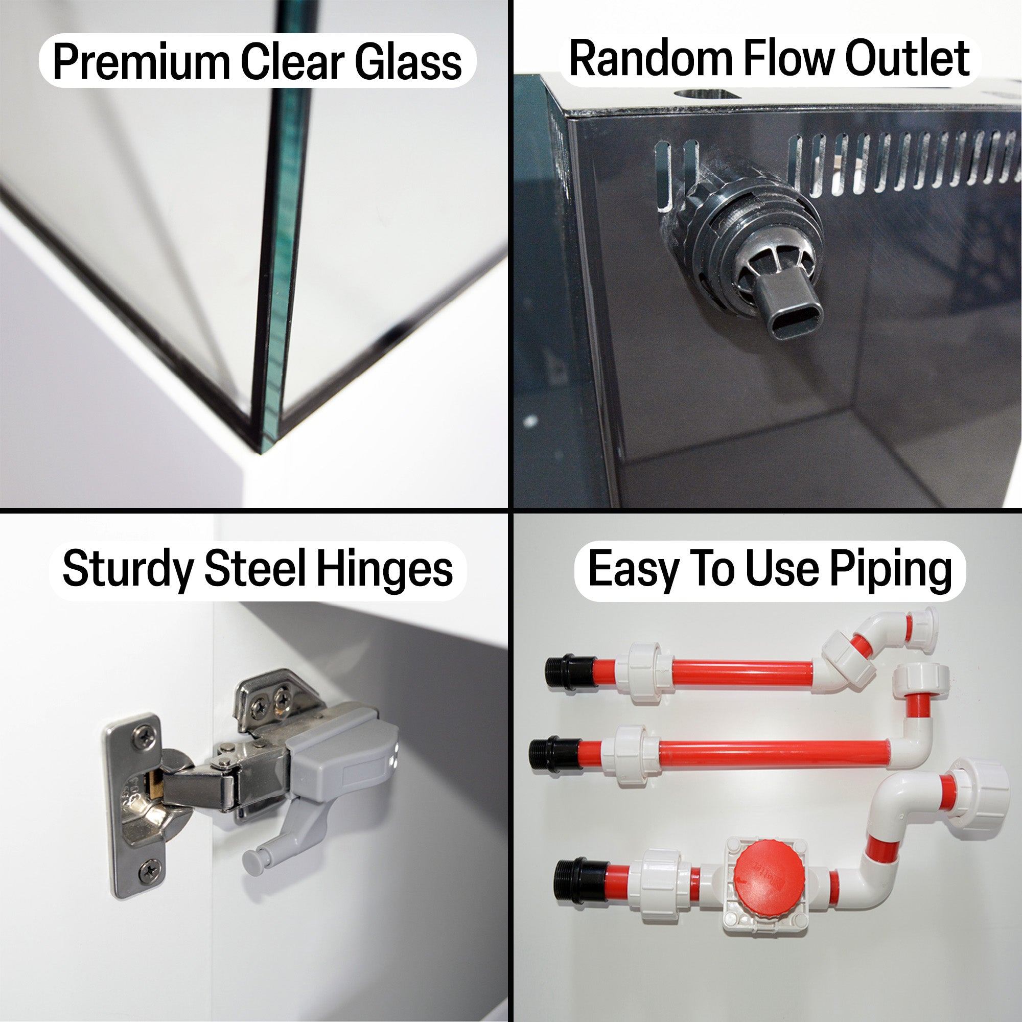 Aqua Dream 50 Gallon Coral Reef Aquarium Tank with Ultra Clear Glass and Built in Sump All White REEF-500-WT