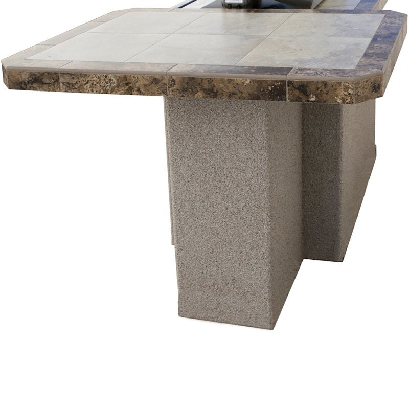 Cal Flame 4-burner, 6 ft. Stucco with Tile Top Propane GAS Grill Island in Stainless Steel