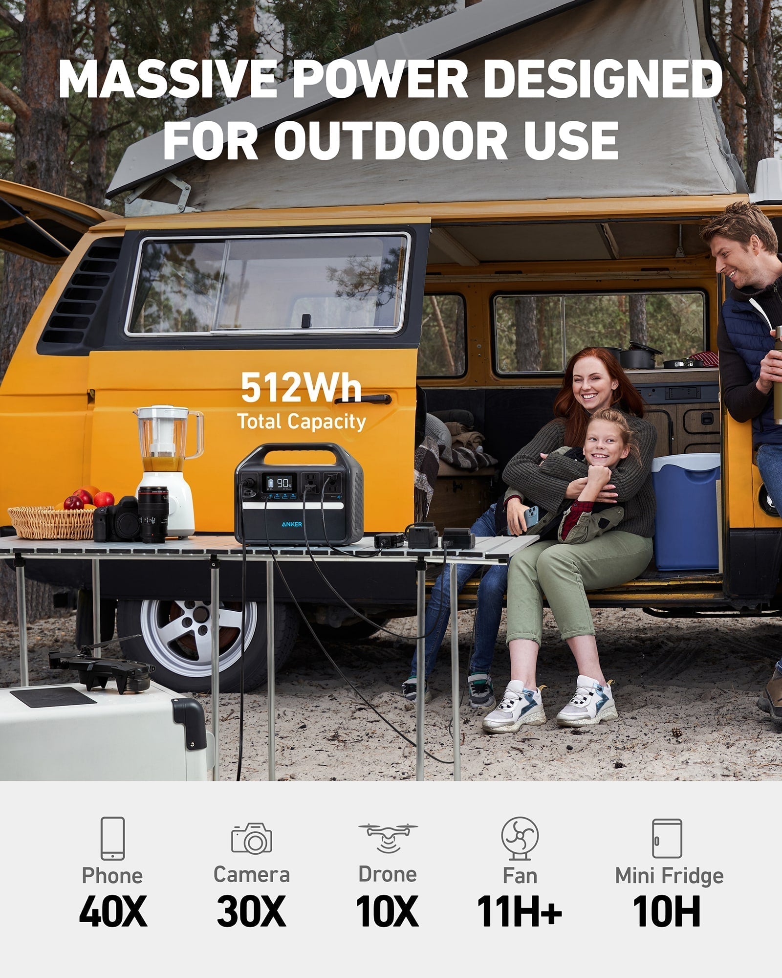 Anker 535 Solar Generator (PowerHouse 512Wh with 100W Solar Panel)