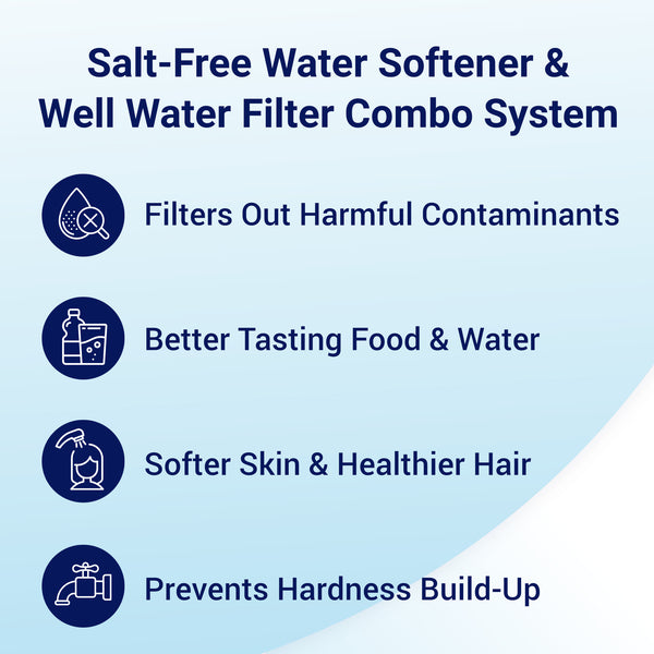 Rkin Salt-Free Water Softener and Well Water Filter Combo