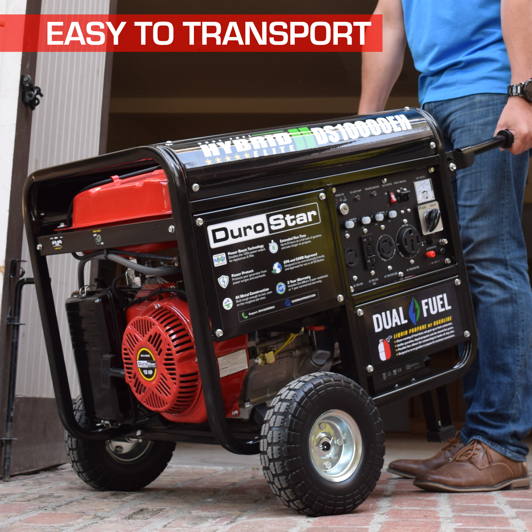DuroMax 10,000 Watt Dual Fuel Portable Generator DS10000EH
