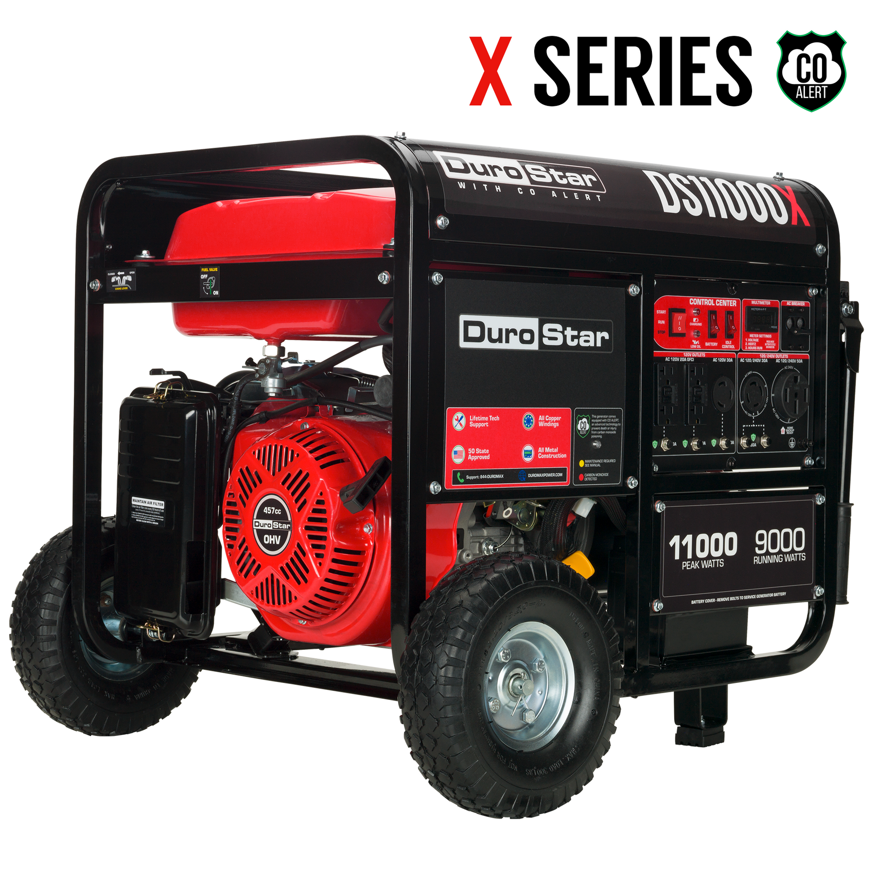 DuroMax 11,000 Watt Gasoline Portable Generator w/ CO Alert DS11000X