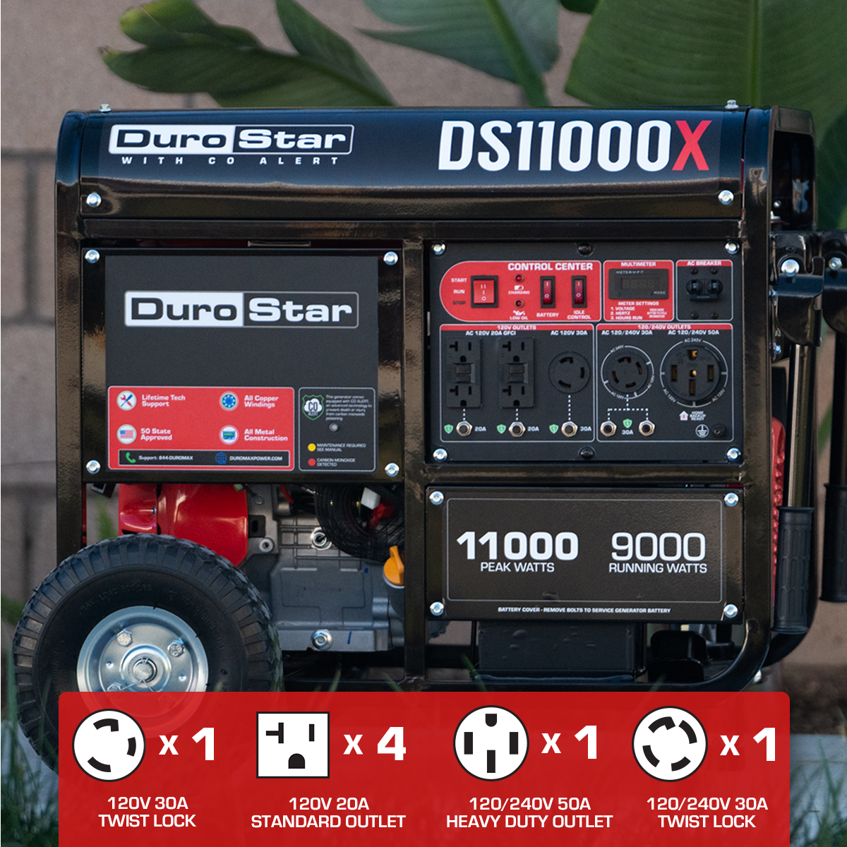 DuroMax 11,000 Watt Gasoline Portable Generator w/ CO Alert DS11000X