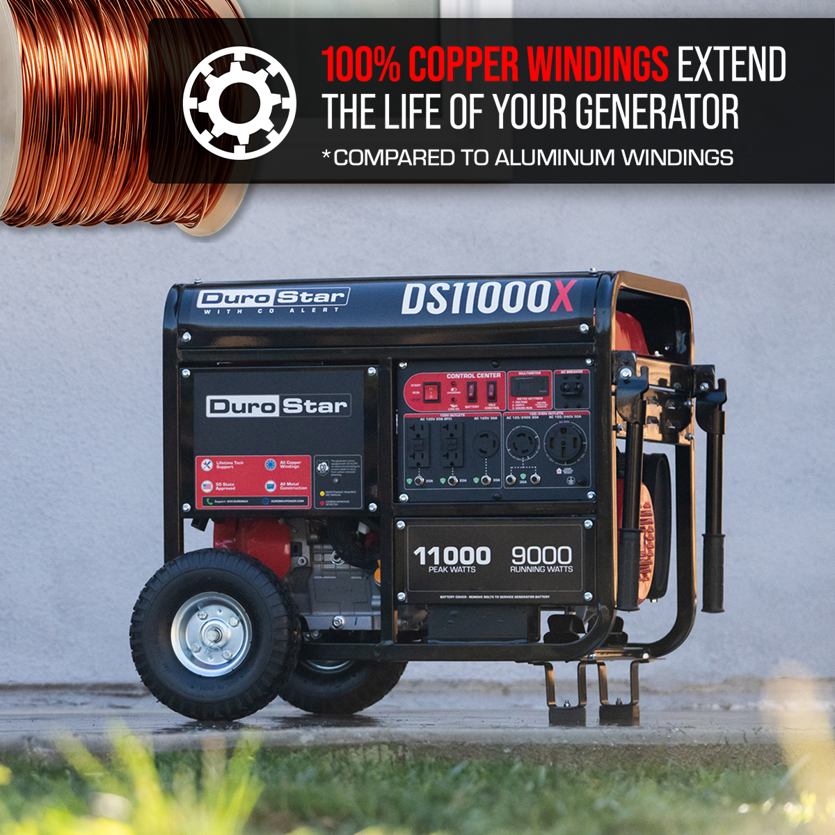 DuroMax 11,000 Watt Gasoline Portable Generator w/ CO Alert DS11000X