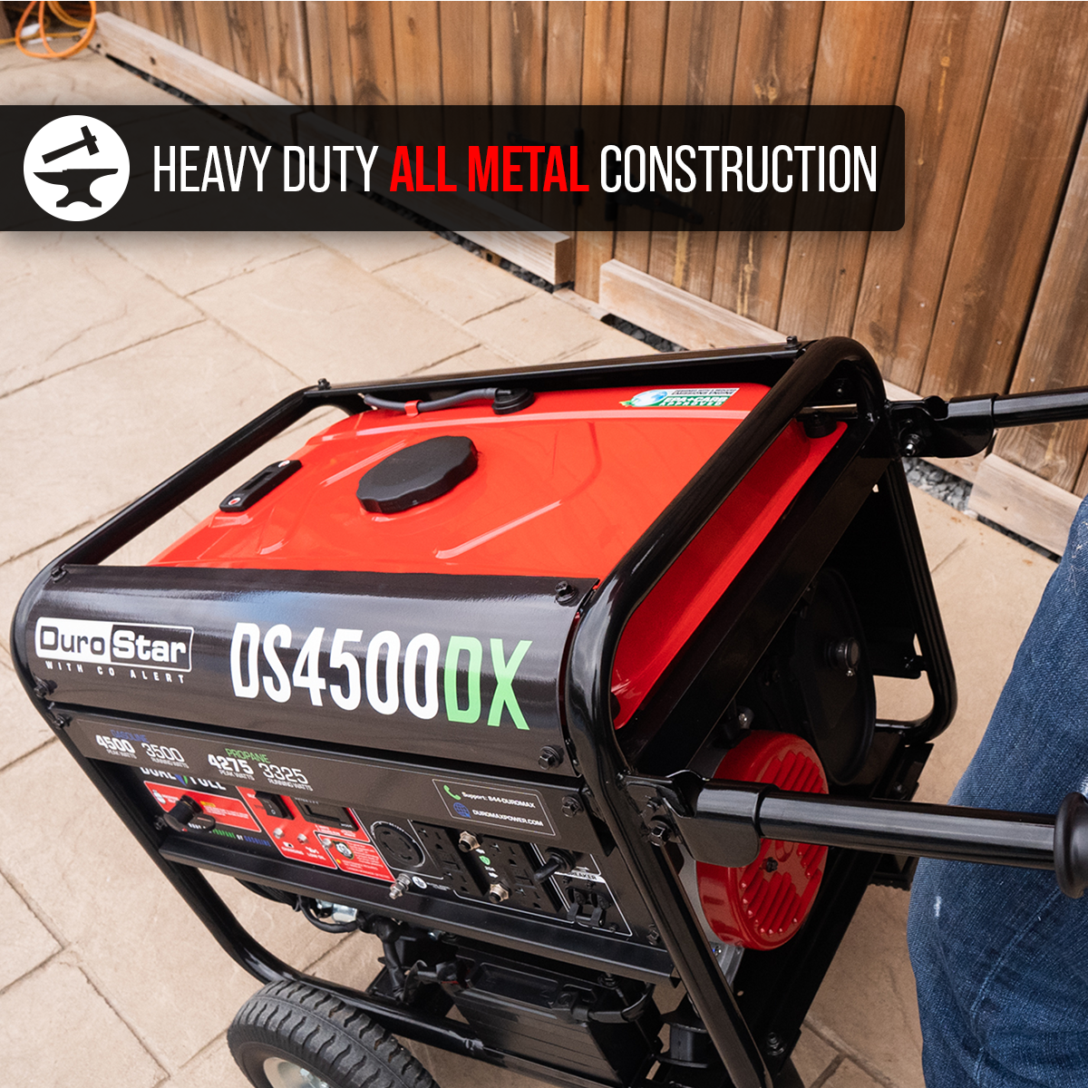 DuroMax 4,500 Watt Dual Fuel Portable Generator w/ CO Alert DS4500DX