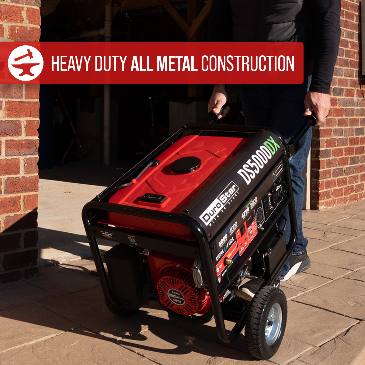 DuroStar 5,000 Watt Dual Fuel Portable Generator w/ CO Alert DS5000DX