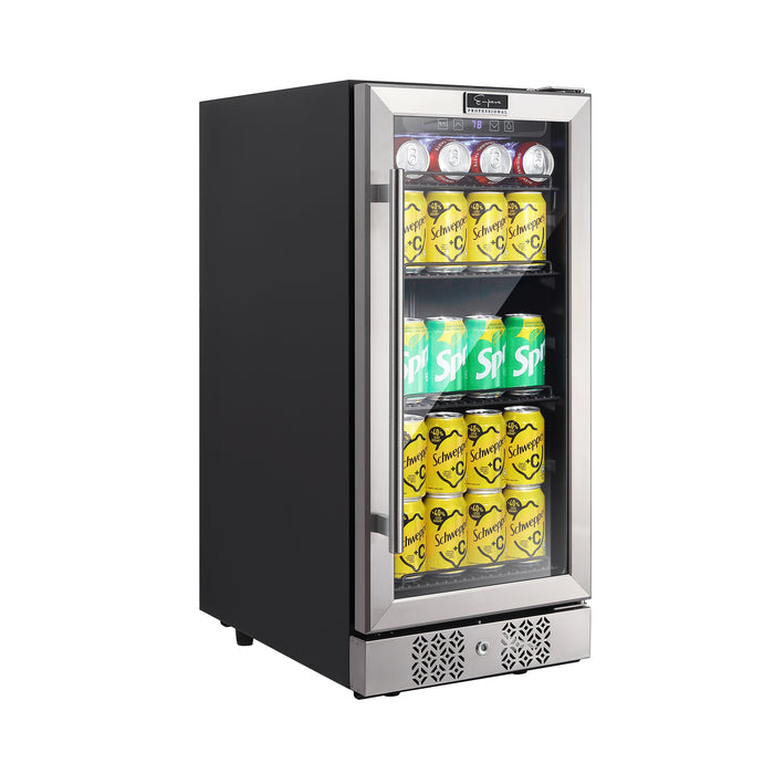 Empava BR01S 15 Inch Wine Cooler Undercounter 3cu.ft 84 Cans Mini Fridge (DISCONTINIUED)