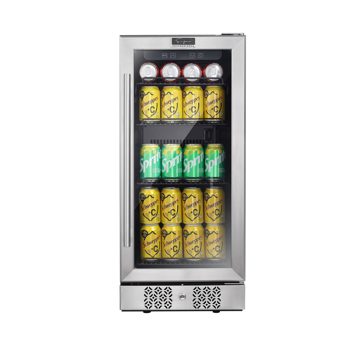 Empava BR01S 15 Inch Wine Cooler Undercounter 3cu.ft 84 Cans Mini Fridge (DISCONTINIUED)