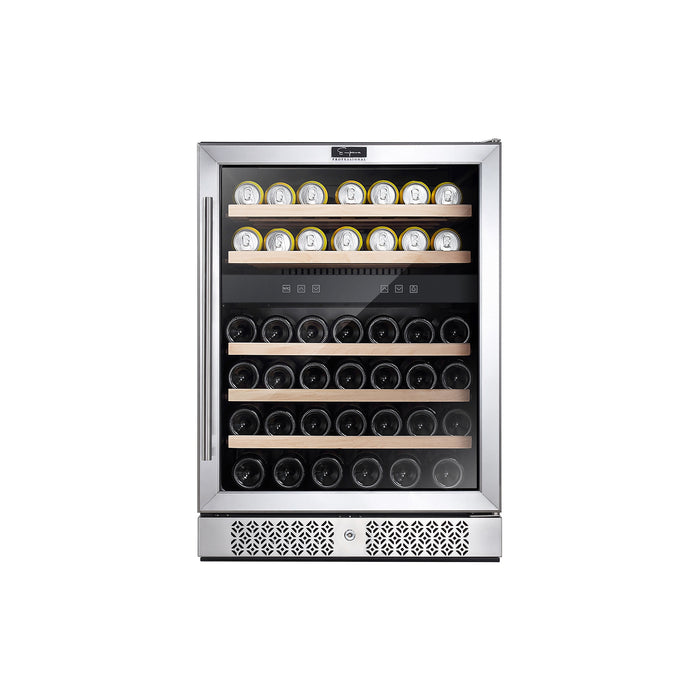 Empava 23.4-in W 46-Bottle Capacity Stainless Steel Dual Zone Cooling Built-in /freestanding Wine Cooler | EMPV-WC04D