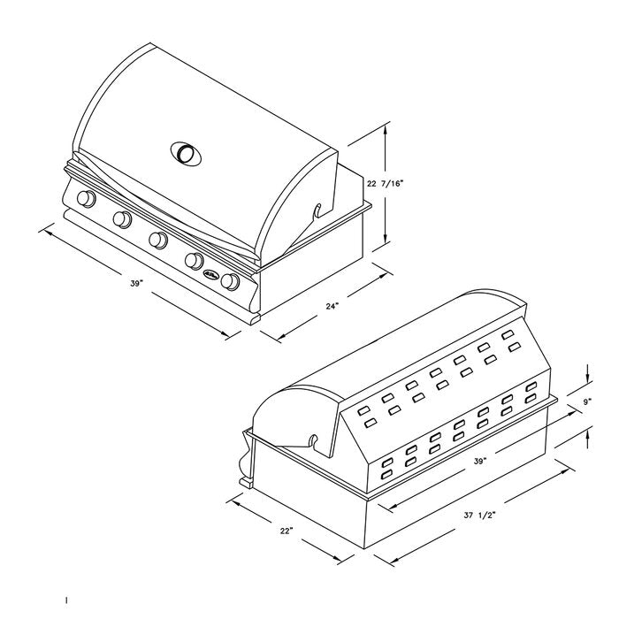G-Series Cal Flame 5 Burner Built-In Liquid Propane 75000 BTU Gas Grill BBQ18G06