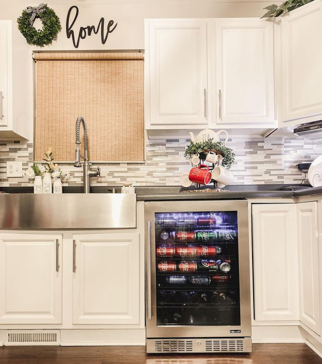 Newair 24” Built-in Premium 224 Can Beverage Fridge with Color Changing LED Lights