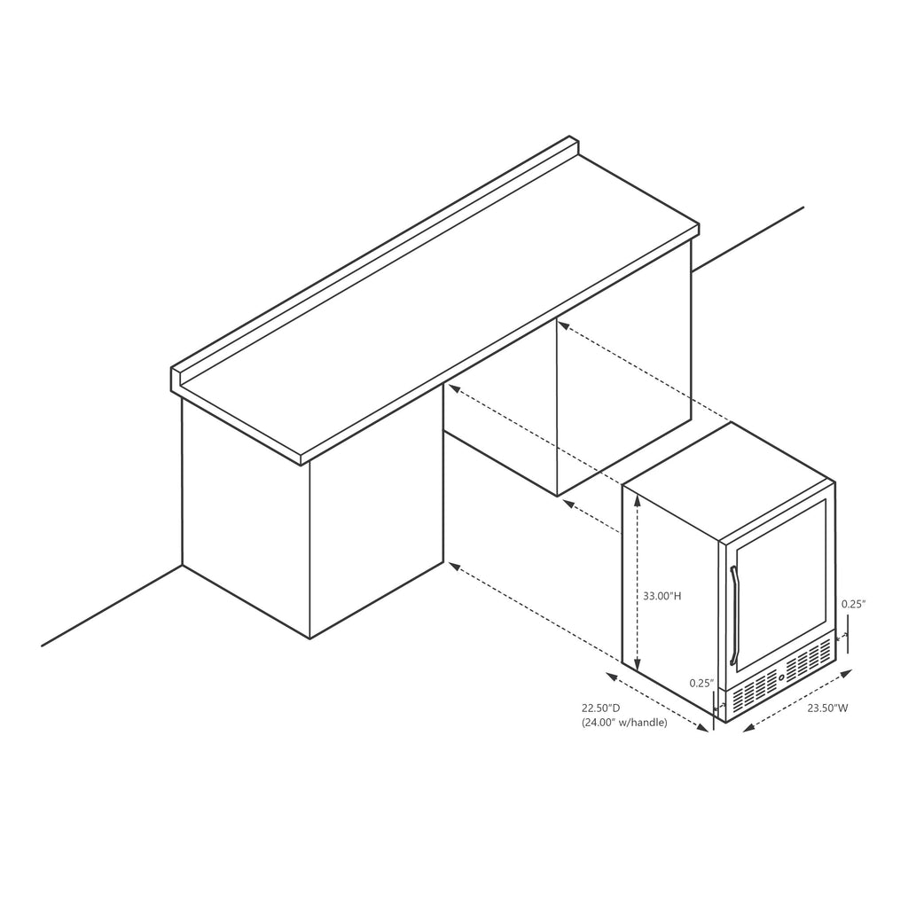 Newair 24” Built-in 46 Bottle Dual Zone Wine Fridge in Black Stainless Steel