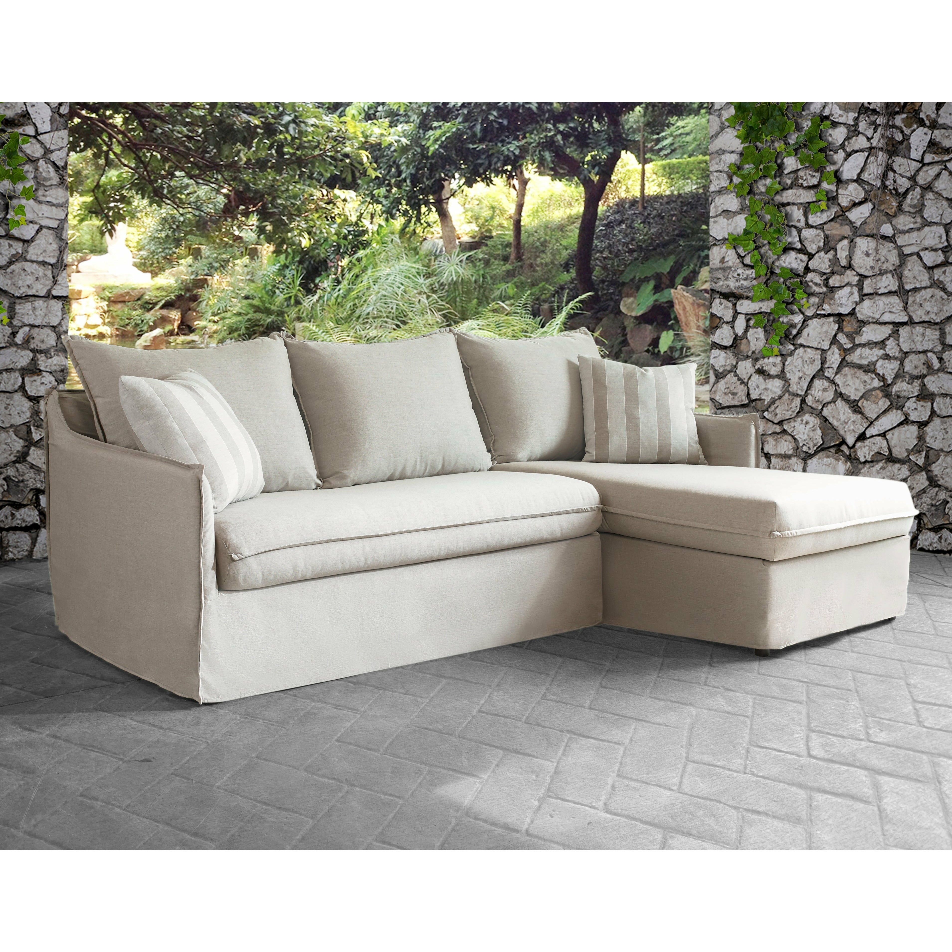 Padmas Plantation Outdoor Santa Monica Chaise Sectional OL-SAM-SECT0308-CSTASH