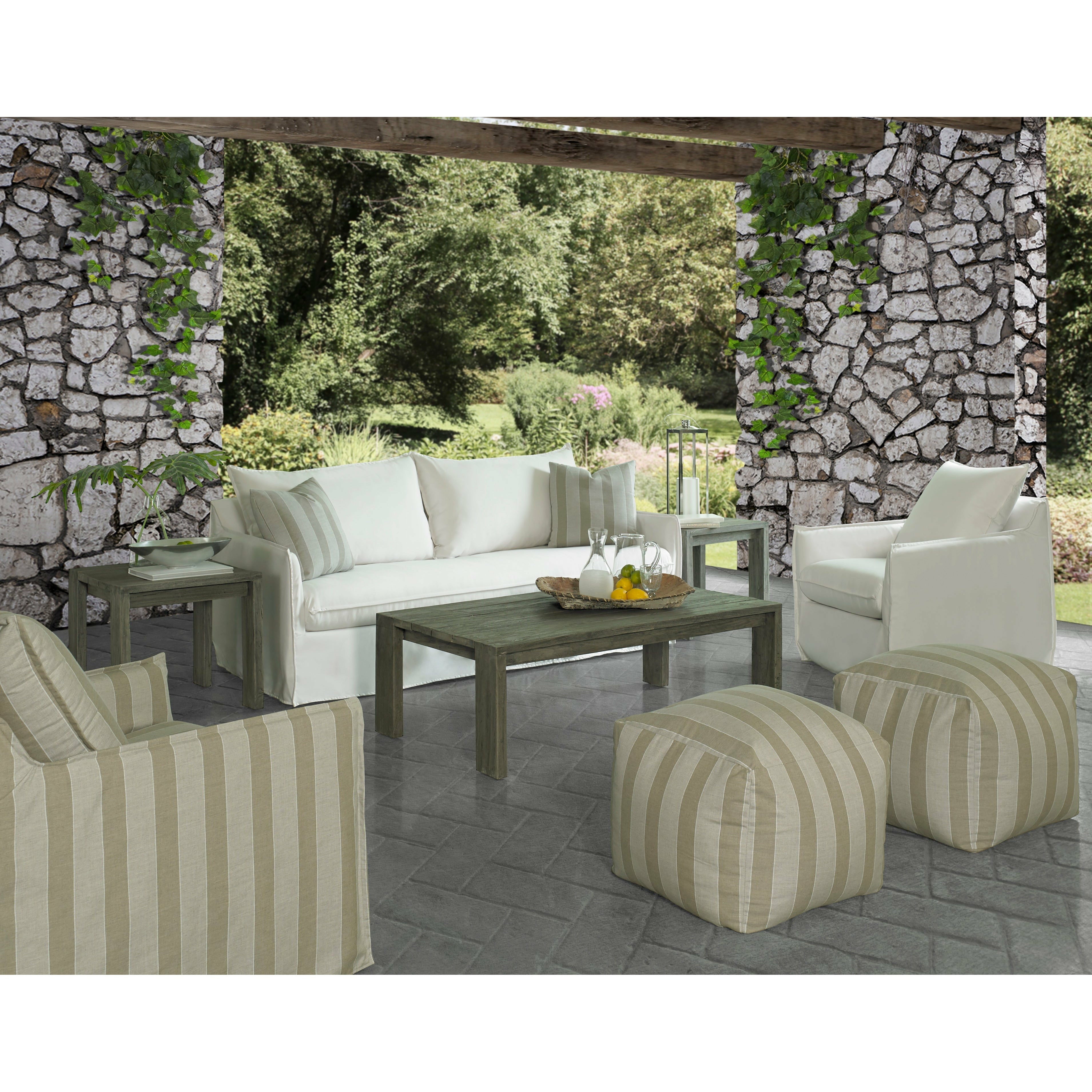 Padmas Plantation Outdoor Santa Monica Sofa - Canvas Natural - Padma's Plantation OL-SAM04-CNVNAT