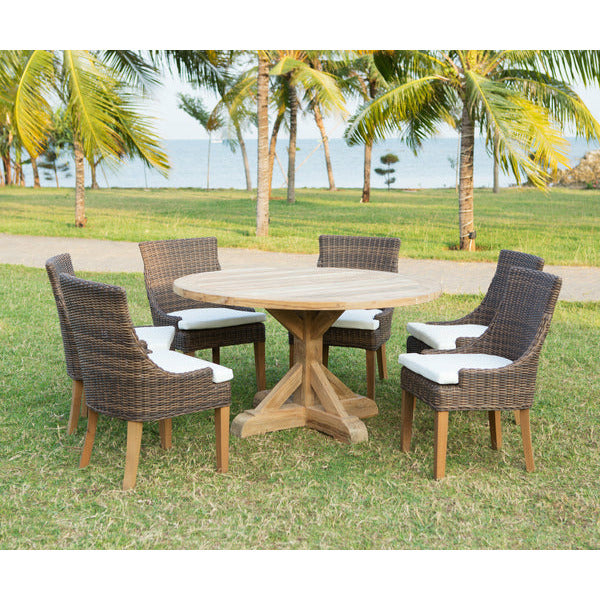 Padmas Plantation Xena Reclaimed Outdoor Round Teak Dining Table OL-XEN13-54