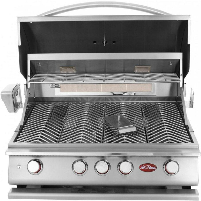 Cal Flame Stainless Steel 4 Burner Liquid Propane BBQ Island Bundle FMN10001