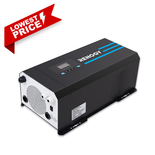 Renogy 3000W 12V Pure Sine Wave Inverter Charger w/ LCD Display R-INVT-PCL1-30111S-US