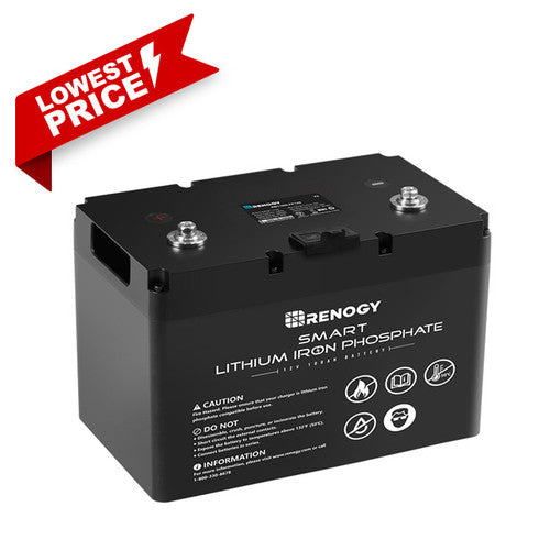 Renogy 12V 100Ah Smart Lithium Iron Phosphate Battery RBT100LFP12S-US