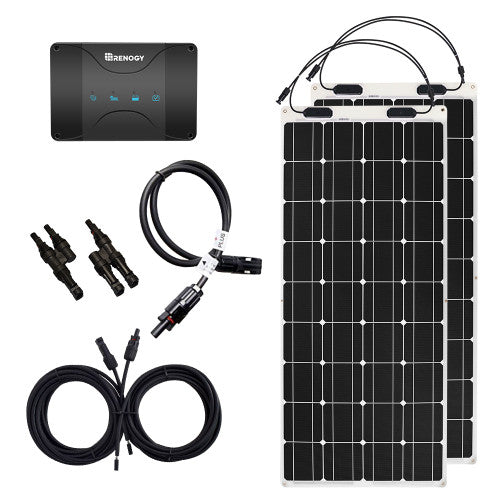 Renogy 12V 50A Dual Battery Charging 200W Solar Flex Bundle RKIT200DB-50D1S-US
