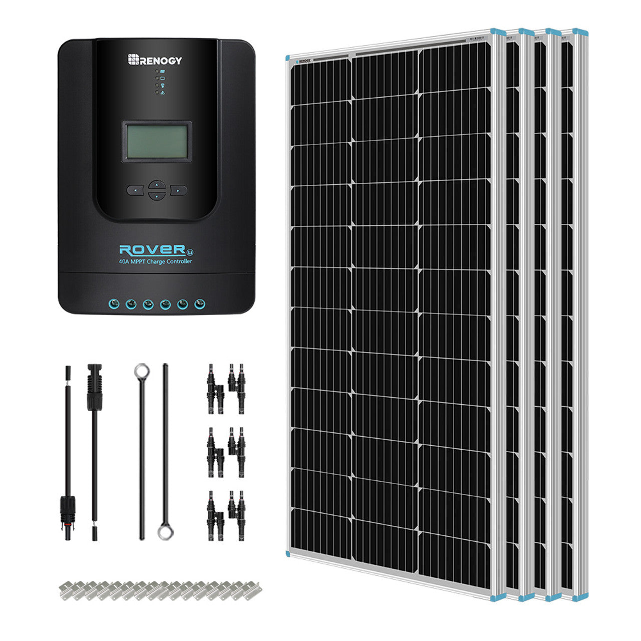 Renogy 400 Watt 12 Volt Solar Starter Kit w/ MPPT Charge Controller RNG-KIT-STARTER400D-RVR40-US