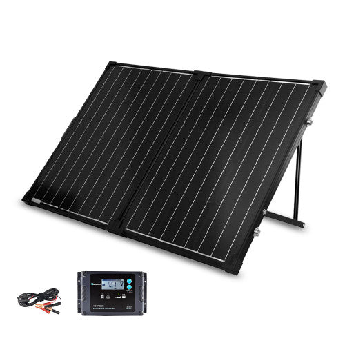 Renogy 100 Watt 12 Volt Monocrystalline Foldable Solar Suitcase with Voyager RNG-KIT-STCS100D-VOY20-US