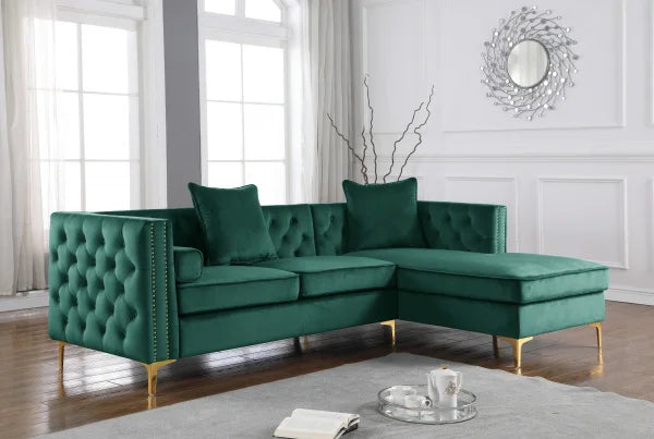 BQF 2 Piece Velvet Sectional W/ Storage Compartment S313